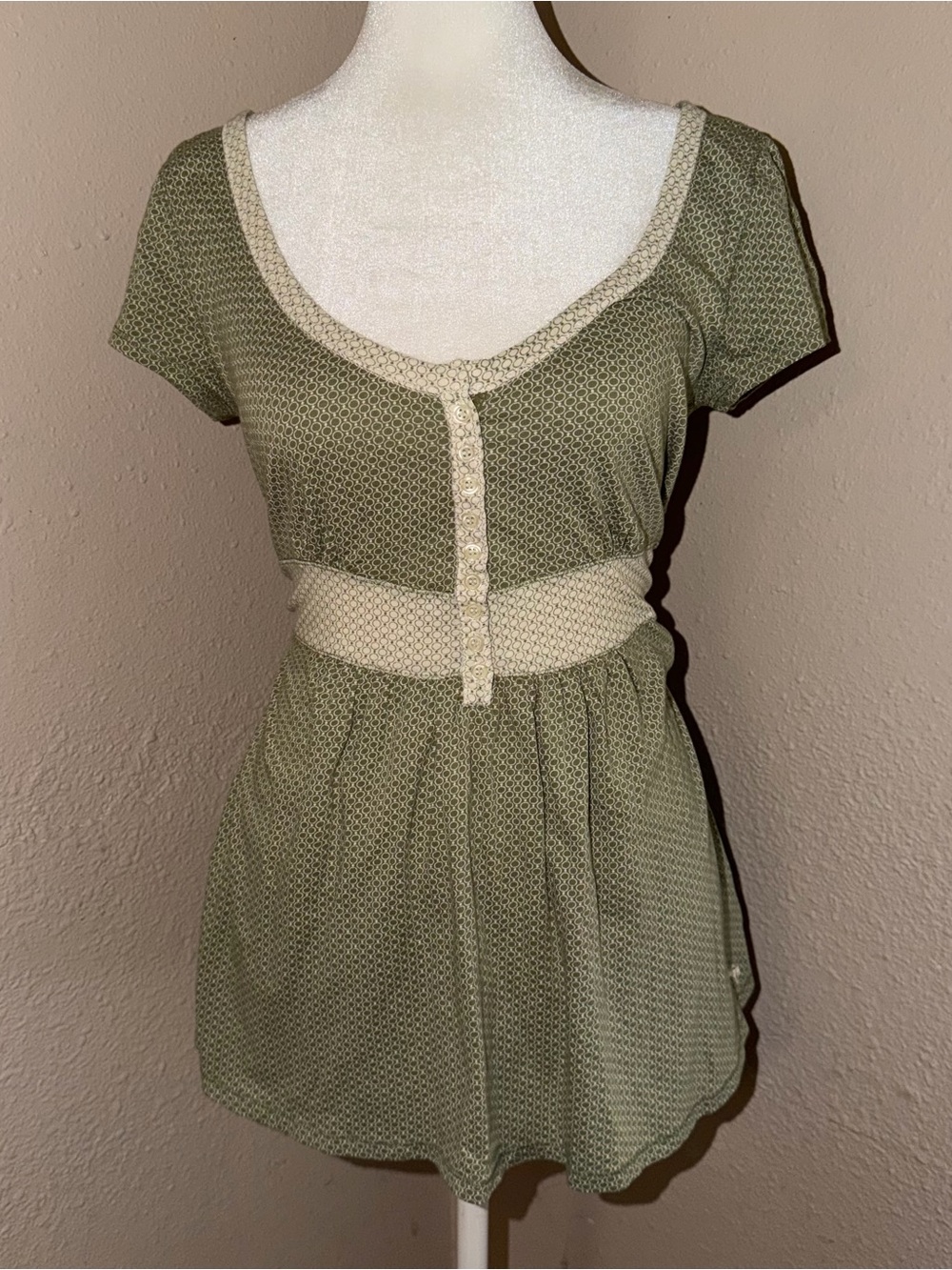 NWT! Vintage Y2K Abercrombie & Fitch 2000s Babydoll Henley Top